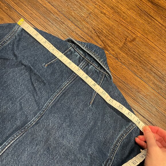 Madewell Blue Denim Jean Double Breasted Blazer Sports Jacket Deardorff Wash XS - Picture 15 of 16